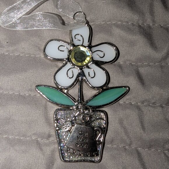 $1 with Bundle ~ Get Well Soon Hanging Ornament – Enamel Flower with Ribbon 4401 - Picture 1 of 3